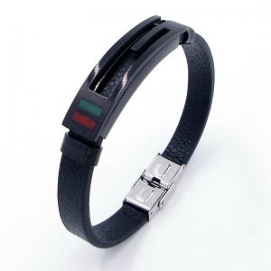 Stainless Steel Leather Bracelet - KB204029-JZ