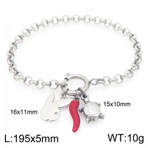 Elegant Link Bracelet for Women Adorned with Animal  Chili Charms Stainless Steel Jewelry - KB204360-Z