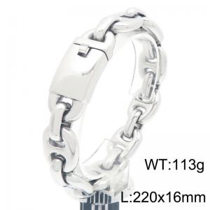 Domineering 16mm Width Glossy Fine Jewelry Bracelets Stainless Steel Coffee Beans Chain Party Bracelet - KB204374-KJX