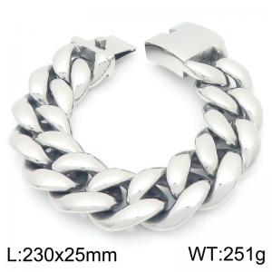 Punk Personality Thick 25mm Large Stainless Steel Strong Smooth Cuban Link Chain Bracelets For Party - KB204400-KJX