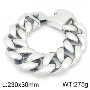 Punk Personality Thick 30mm Large Stainless Steel Strong Smooth Cuban Link Chain Bracelets For Party - KB204402-KJX