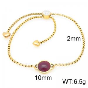 Fashionable and personalized stainless steel stone inlaid drawstring bracelet - KB204545-Z