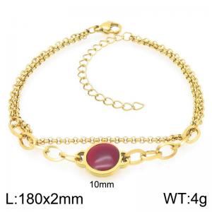 Personalized design stainless steel bonded stone double-layer stacked splicing bracelet - KB204548-Z