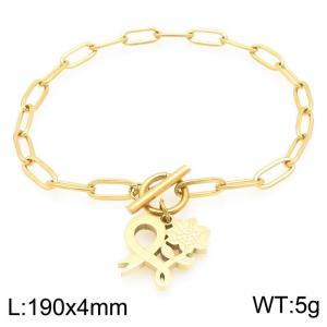 Fashionable and personalized stainless steel bracelet paired with flower pendant - KB204556-Z