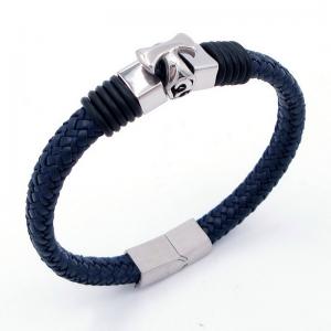 Stainless Steel Leather Bracelet - KB204661-SJ