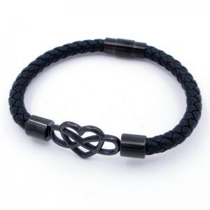 Stainless Steel Leather Bracelet - KB204668-SJ