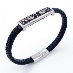 Stainless Steel Leather Bracelet - KB204682-SJ