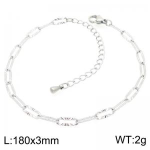 Fashionable stainless steel flat wire embossed O-chain bracelet - KB205197-Z