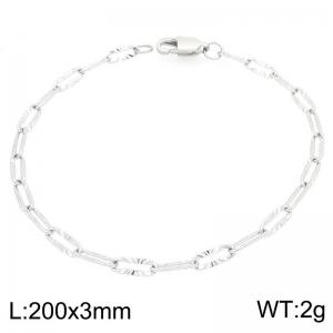Fashionable stainless steel flat wire embossed O-chain bracelet - KB205198-Z