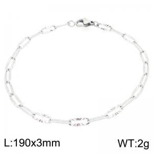 Fashionable stainless steel flat wire embossed O-chain bracelet - KB205199-Z