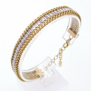 Stainless Steel Stone Bracelet - KB205543-SP