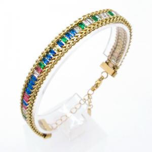 Stainless Steel Stone Bracelet - KB205544-SP