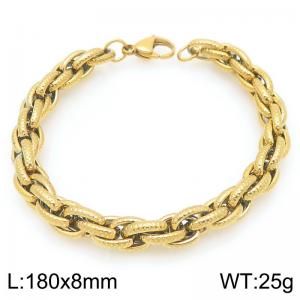 8mm Gold Multi-layer Stainless Steel Bracelet For Men and Women, 18cm Length - KB205614-Z