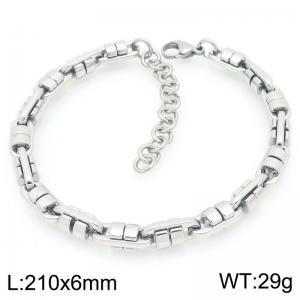 Fashionable and personalized stainless steel 210 × 6mm special chain lobster buckle temperament silver bracelet - KB205912-ZGC