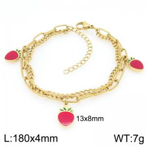 Stainless Steel Strawberry Bracelet For Girl Jewelry Gift - KB205924-ZG