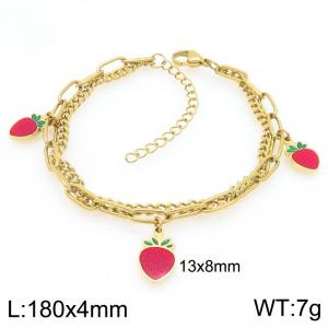 Stainless Steel Strawberry Bracelet For Girl Jewelry Gift - KB205927-ZG