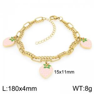 Stainless Steel Strawberry Bracelet For Girl Jewelry Gift - KB205929-ZG