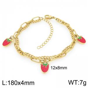 Stainless Steel Strawberry Bracelet For Girl Jewelry Gift - KB205934-ZG