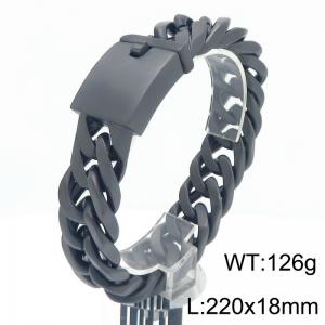 European and American hip-hop style stainless steel creative diagonal square ring chain temperament black bracelet - KB205983-KJX