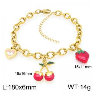 Fashionable ins Feng Shui Fruit Wind Multi accessory Stainless Steel Bracelet - KB206214-Z