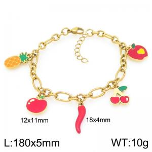 Fashionable ins Feng Shui Fruit Wind Multi accessory Stainless Steel Bracelet - KB206216-Z