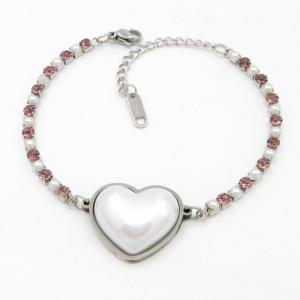 Stainless Steel Stone Bracelet - KB206425-SP