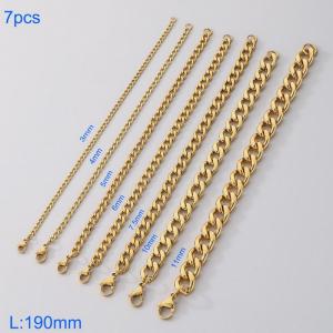 Stainless Steel Gold-plating Bracelet - KB206443-Z