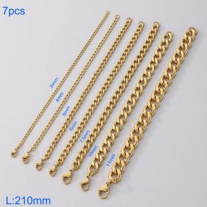 Stainless Steel Gold-plating Bracelet - KB206444-Z