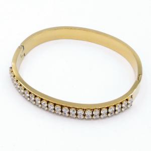 Stainless Steel Stone Bangle - KB206943-SP