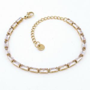 Stainless Steel Stone Bracelet - KB206958-SP