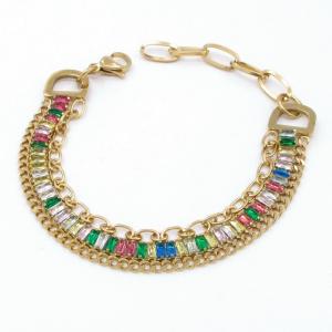 Stainless Steel Stone Bracelet - KB206966-SP