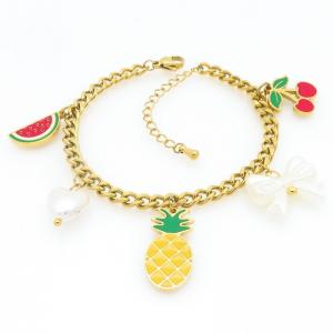 Stainless Steel Gold-plating Bracelet - KB206969-HM