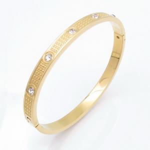 Stainless Steel Stone Bangle - KB207739-SP