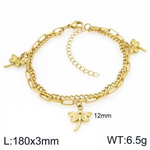 Stainless Steel Gold-plating Bracelet - KB207746-Z