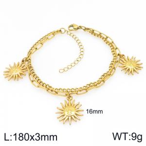 Stainless Steel Gold-plating Bracelet - KB207748-Z