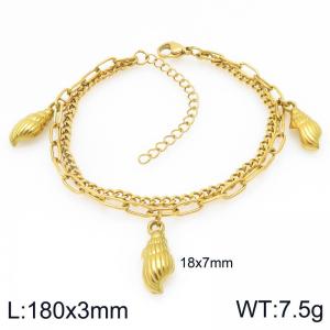 Stainless Steel Gold-plating Bracelet - KB207751-Z