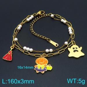 Stainless Steel Gold-plating Bracelet - KB207751-ZLA