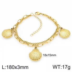 Stainless Steel Gold-plating Bracelet - KB207752-Z