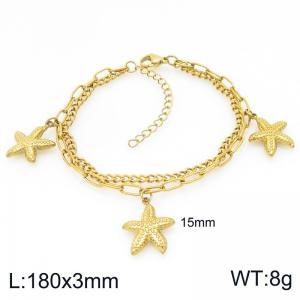 Stainless Steel Gold-plating Bracelet - KB207753-Z