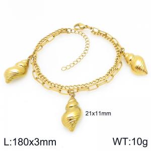 Stainless Steel Gold-plating Bracelet - KB207754-Z