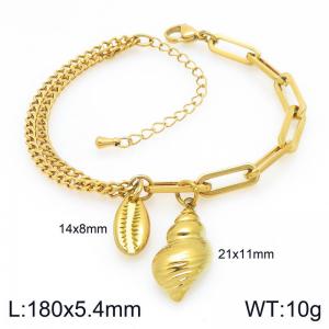 Stainless Steel Gold-plating Bracelet - KB207756-Z
