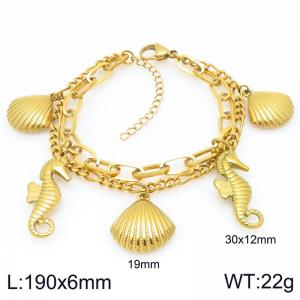 Stainless Steel Gold-plating Bracelet - KB207757-Z