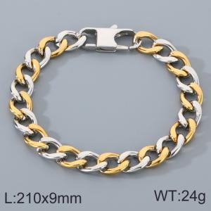 Stainless Steel Interwoven Gold Bracelet - KB207758-Z
