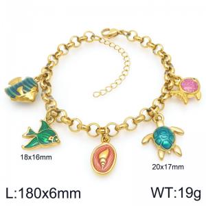Stainless Steel Gold-plating Bracelet - KB207907-Z