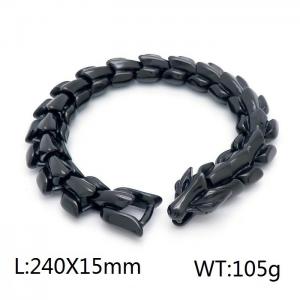 Stainless Steel Black-plating Bracelet - KB208177-KJX