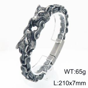 SS Oxidized Bracelet - KB208303-KFC