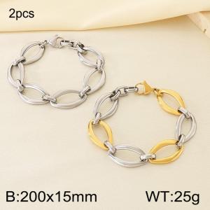 Stainless Steel Gold-plating Bracelet - KB208322-Z