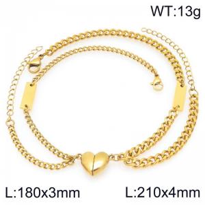 Stainless steel couple's bracelet - KB208378-Z