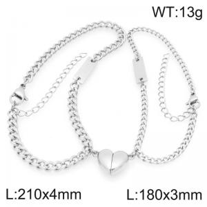 Stainless steel couple's bracelet - KB208381-Z