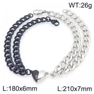 Stainless steel couple's bracelet - KB208384-Z